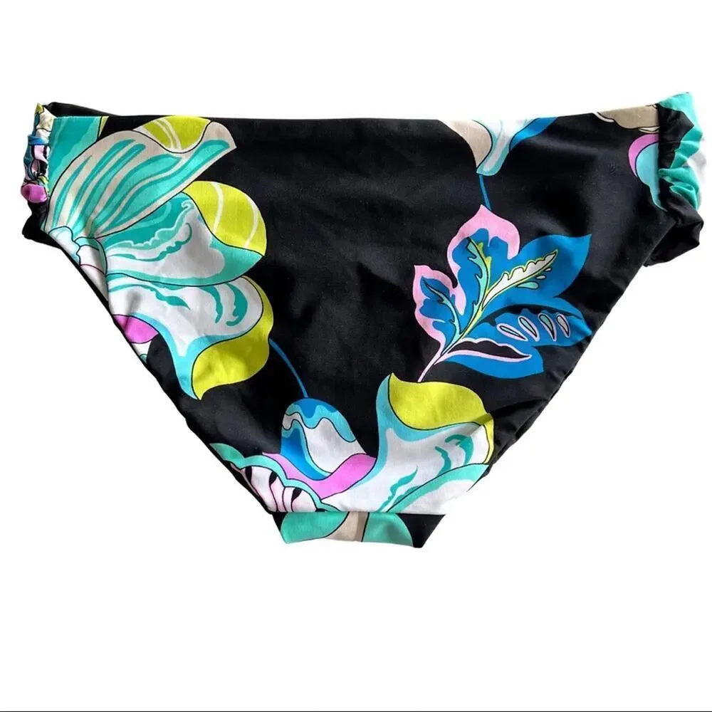 Trina Turk Flora Shirred Side Bikini Bottoms